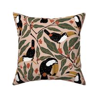 Tropical Toucan Symphony Hero Pattern - Exotic Bird and Foliage Textile Design
