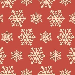 Single Cream Snowflake Red 