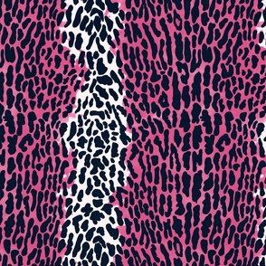 cheetah faux fur in Black White and pink - medium scale