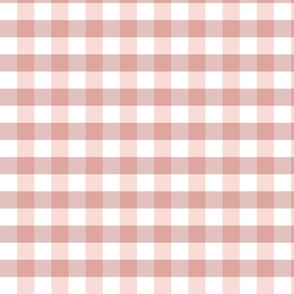 Gingham checker - dusty pink, white