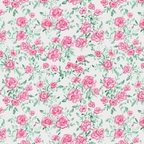 (xx-small) Summer Pretty Pink Roses on Grey