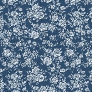 (xx-small) summer night roses in navy monochrome