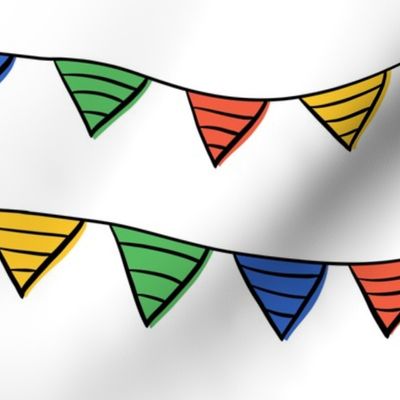 Bunting  Garland V2 - Colorful Celebration Party Decor in Stripes or Birthday Party - Medium
