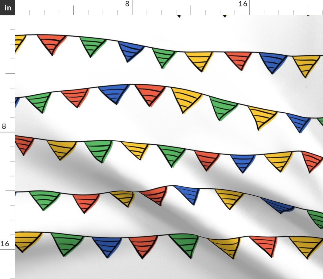 Bunting  Garland V2 - Colorful Celebration Party Decor in Stripes or Birthday Party - Medium