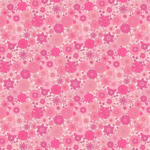 retro vintage floral medium scale faded pink by Pippa Shaw