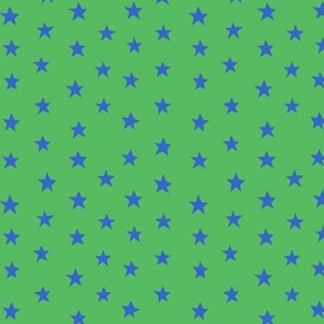 Stars Doodle V2 - Green and Blue Shining Sparkling Stars Childrens Decor - Medium
