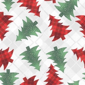 Plaid pine trees