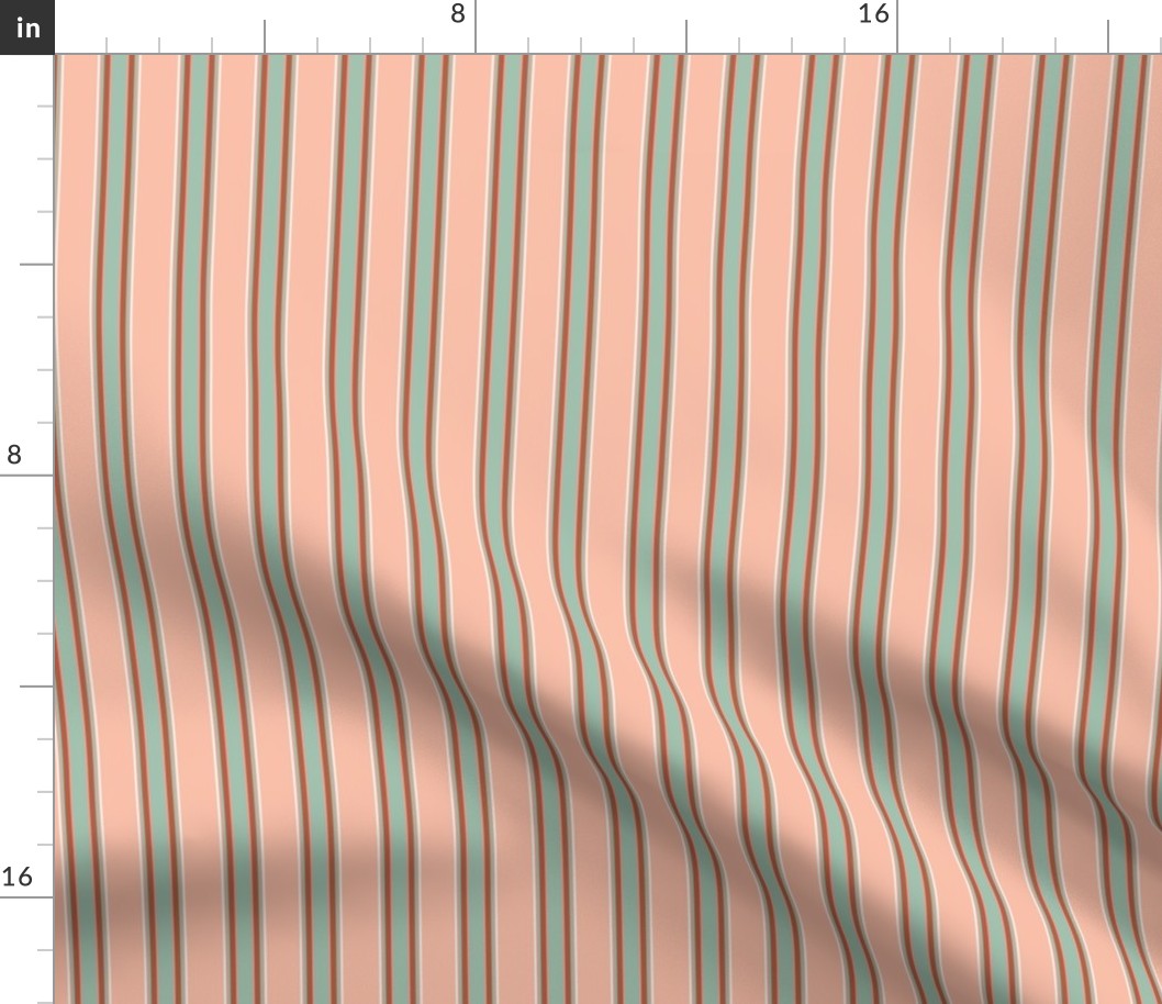 Classic Stripes: Vibrant Pink and Green Vintage-Inspired Design Pattern #P230503 | “Lake Life” Collection
