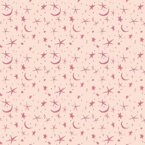 Pink stars and moon