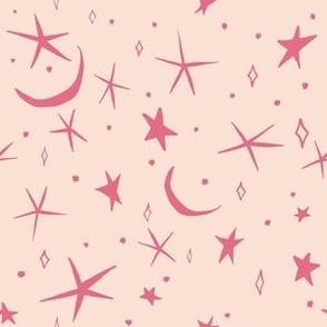 Halloween dream pink Moon and stars 
