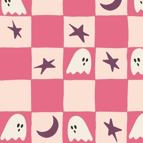 Halloween dream checkerboard pink 12x12