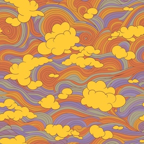 Pattern of magical sunset sky