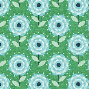 Normal scale • Fresh flowers green & blue