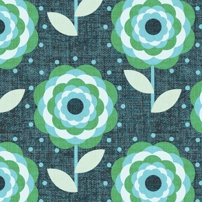 Large scale • Fresh flowers dark blue & green