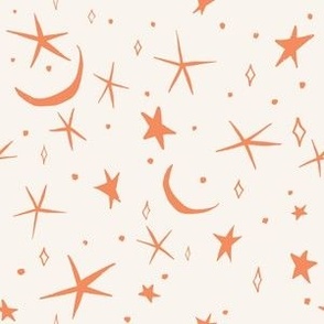 Halloween dream moon and stars orange