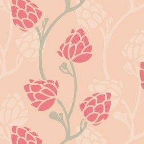Small Fabric Strawberry Pink Limonade Vines
