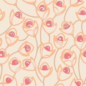 [Small] Dancing Flowers Pink Fuzz Peach Coordinate