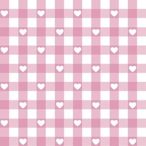 Gingham Heart - Pink