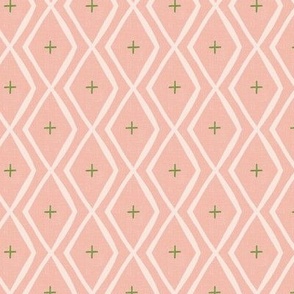 small - Wonky argyle - pink and green