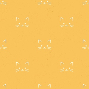 Cute Cat Faces - Yellow