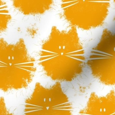 cat - fluffer cat marigold - cute fluffy cats - cat fabric