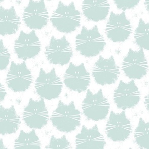 cat - fluffer cat sea glass - cute fluffy cats - cat fabric