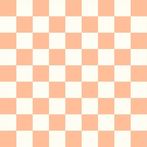 modern geometric checker checkerboard retro orange white peach fuzz