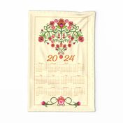 Polish Folk Art Floral-Wycinanki-on ream-2024 Calendar