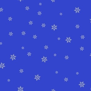 Snowflake pattern blue - fabric repeats every 10.50in x 10.50in, wallpaper 24in x 24in