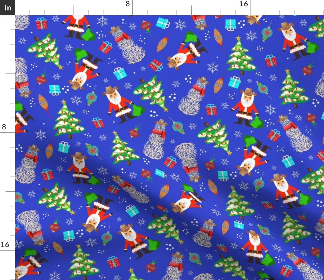 Southwest Christmas - fabric pattern repeats 10.5in x 10.5in, wallpaper 24in x 24in