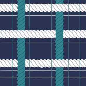 Nautical Plaid in navy, white, and teal