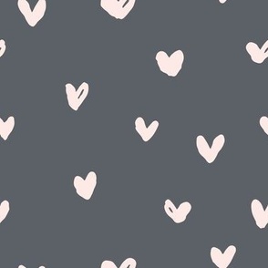 hand-drawn hearts pink on gray