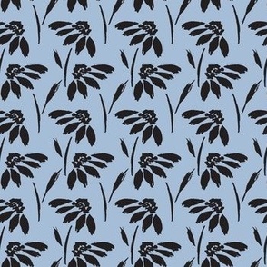 Small // Wynona: Coneflowers, Echinacea Daisy Wildflower - Sky Blue