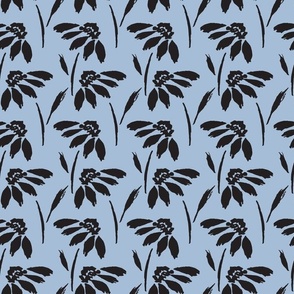 Medium // Wynona: Coneflowers, Echinacea Daisy Wildflower - Sky Blue