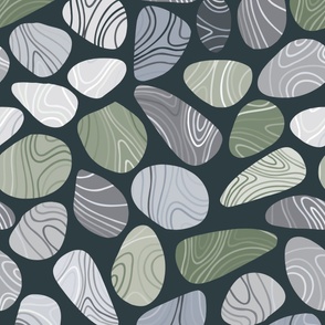 rocks with stripes in grey and green