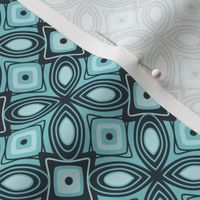 Revival - Mid Century Modern Geometric Ice Blue and Midnight Blue Small