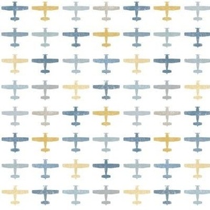 Little Airplane Stamps - Blue and Gold