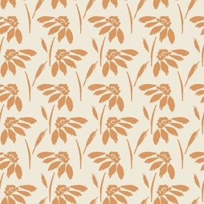 Small // Wynona: Coneflowers, Echinacea Daisy Wildflower - Cream & Light Orange