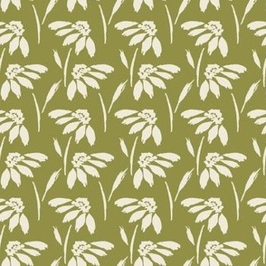 Small // Wynona: Coneflowers, Echinacea Daisy Wildflower - Perfect Pear Green