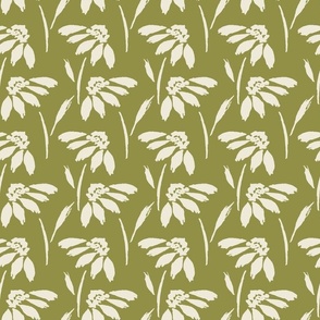 Medium // Wynona: Coneflowers, Echinacea Daisy Wildflower - Perfect Pear Green