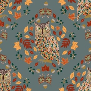 Mosaic Autumn Owl Large