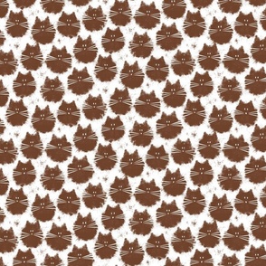 small scale cat - fluffer cat cinnamon - cute fluffy cats - cat fabric