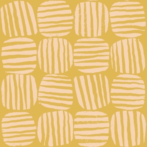 Striped Circle Squares Yellow