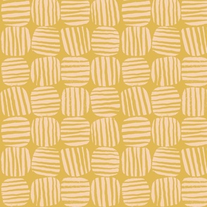 Striped Circle Squares Yellow - Small
