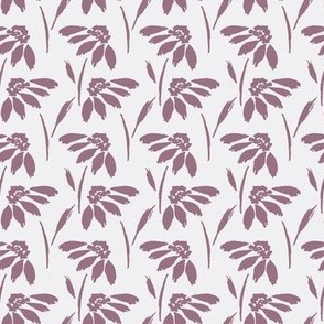 Small // Wynona: Coneflowers, Echinacea Daisy Wildflower - Cream & Dusky Orchid Purple