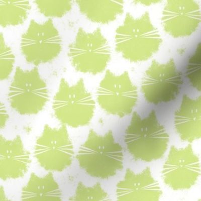 small scale cat - fluffer cat honeydew - cute fluffy cats - cat fabric