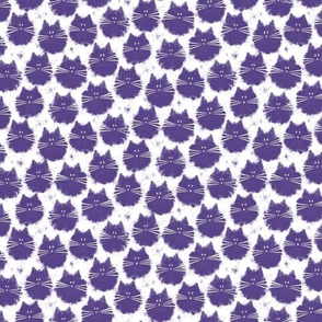 small scale cat - fluffer cat grape - cute fluffy cats - cat fabric