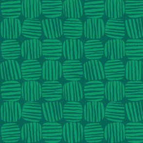 Striped Circle Squares Green - Small