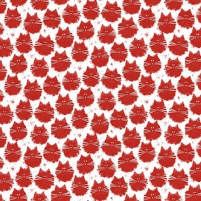 small scale cat - fluffer cat poppy red - cute fluffy cats - cat fabric