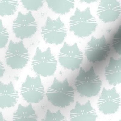 small scale cat - fluffer cat sea glass - cute fluffy cats - cat fabric